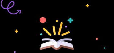 Book with coloured star shapes to show creativity