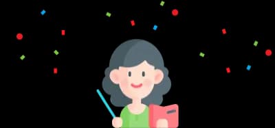 Tutor with confetti